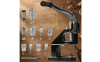 Eyelet Hand Press Machine with Dies Complete Hand Press Machine with Setting Dies Tabletop Rivet Setter for Leathercrafters, Leathercraft, Workshops