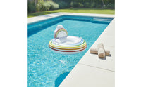Pool Lounger with Backrest Rainbow Mesh Pool Lounger Inflatable Recliner Comfortable Cooling for Adults, Beach, Lake