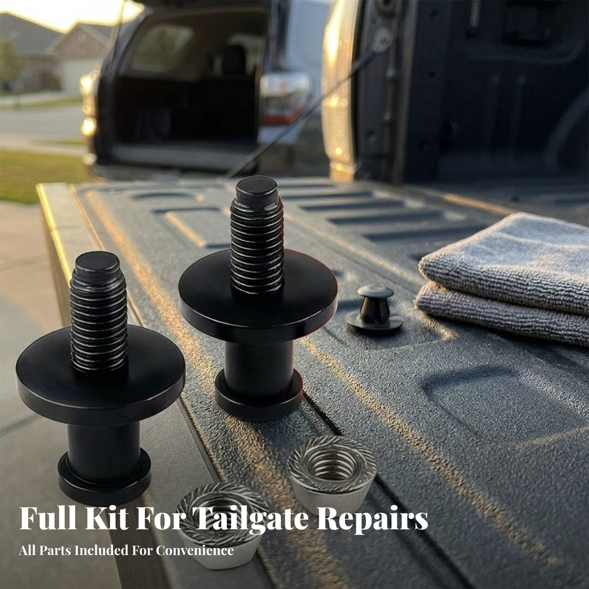 Threaded Tailgate Hinge Bushing Kit Rubber Tailgate Bushing Kit Metal Vehicle Part Black Finish