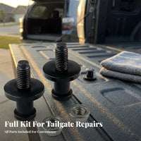 Threaded Tailgate Hinge Bushing Kit Rubber Tailgate Bushing Kit Metal Vehicle Part Black Finish