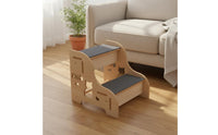 Wooden Pet Stairs Non-Slip Surface Wooden Dog Steps Solid Wood Construction Pet Climbing Aid for Senior Pets, Small Dogs, Sofa, Bed
