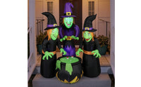 Outdoor Three Witch Around Kettle Inflatable Inflate Inflatable Witches with Kettle Scary Yard Decor Spooky for Lawn