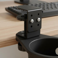 Space Saving Attach-on Cup Holder No Drilling Required Attach-on Desk Cup Holder Easy Installation Office Supply Anti-Slip Grip for Chair Armrest, Wheelchair, Treadmill