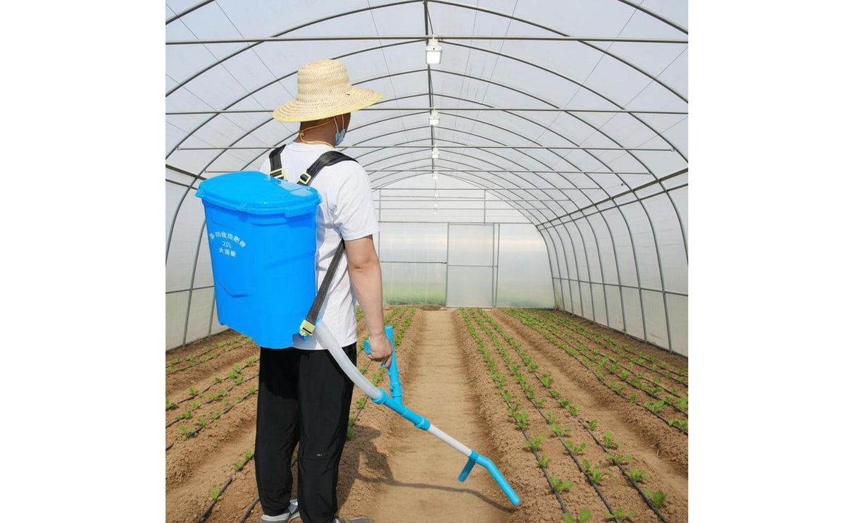 Manual Backpack Soil Amendment Applicator Portable Backpack Soil Amendment Applicator Knapsack Topdressing Tool Adjustable Flow