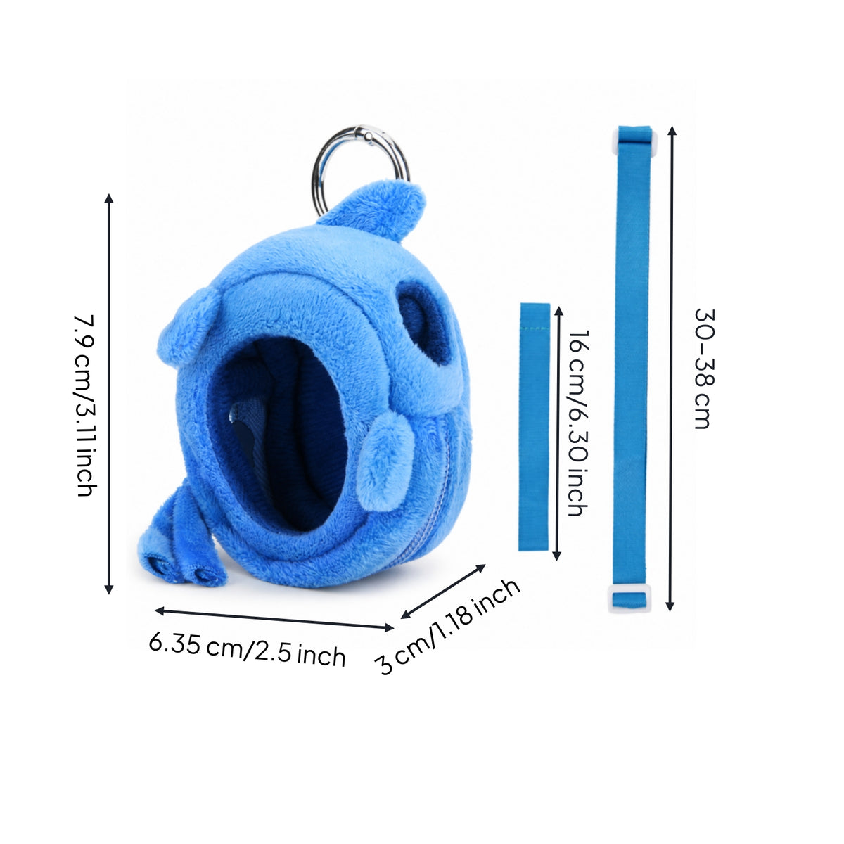 Soft Fabric Pouch with Strap Portable Toy Case with Adjustable Strap for Children, on the Move Play, Travel