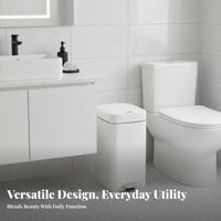 Pedal Trash Can Effortless Gentle Close Trash Can with Lid Space Saving Narrow Kitchen Garbage Bin for Pet Owners, Washroom, Living Room