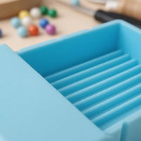 Molded Plastic Sliding Cover Bead Scoop Compact Ribbed Tray Bead Scoop Handheld