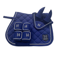 Horse Riding Set with Leg Wraps Comfortable Saddle Pad and Ear Bonnet All-Purpose Saddle Pad with Ear Bonnet for Equestrians