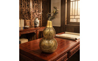 Gourd Ornament with Animal Finial Decorative Brass Gourd Traditional Figurine for Collectors