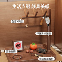 Entryway Key Organizer Shelf with Hooks for Necklaces and Watches