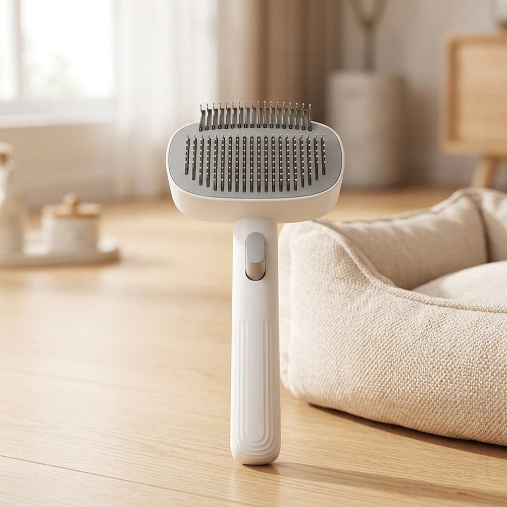 Cat Brush and Dog Brush for Professional Dog Grooming, Self-Cleaning Slicker Cat Comb with Retractable Bristles, Dog Comb with Ergonomic Handle