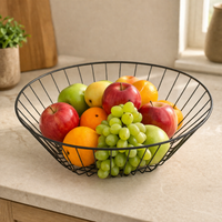 Bronze Hanging Fruit Basket, Modern Minimalist Metal Wire Hanging Basket for Pantry, Stainless Steel Fruit Basket for Kitchen Storage