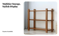 sturdy Wood Construction Multi-Tier Wooden shelf unit Floor-Standing 3-Tier Shelving Unit Modern Minimalist Design shelving unit unattachedstanding for Book Lovers, Office Workers, Homeowners, Living Room, Bedroom, Small Spaces