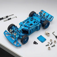RC Chassis with Steering Gear 1:28 Scale Car Frame Metal for Drifting, Builders