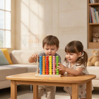 Early Learning Wooden Counting Frame Educational Wooden Abacus Colorful Counting Frame with Beads Math for Preschoolers, Toddlers, Homeschool, Classroom, Playroom