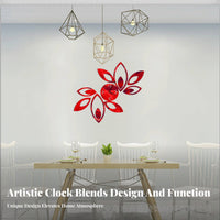 Modern Design Acrylic Foliage Wall Clock Adjustable Size DIY Mirror Wall Clock Silent Movement for Homeowners, Family, Bedroom, Office