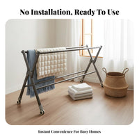 Foldable Clothes Dehydrating Rack Installation Foldable Garment Stand Indoor & Outdoor Use Multi-Tier Dehydrating Stand for Apartment Dwellers
