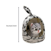 Soft Soft Cat with Bed Cute Stuffed Cat in Nest Embroidered Toy Warm for Collectors