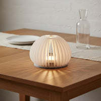 Minimalist Design Pumpkin Lampshade Easy to Clean Slatted Hanging Shade for Dining Room, Bedroom, Restaurant