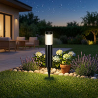 Stainless Steel Solar Lawn Light Black Cap Solar Pathway Lights for Courtyard