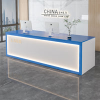 Modern Reception Desk Sturdy Construction Company Front Desk Wide Countertop Modern Checkout Counter for Receptionists, Retail Store, Boutique, Lobby