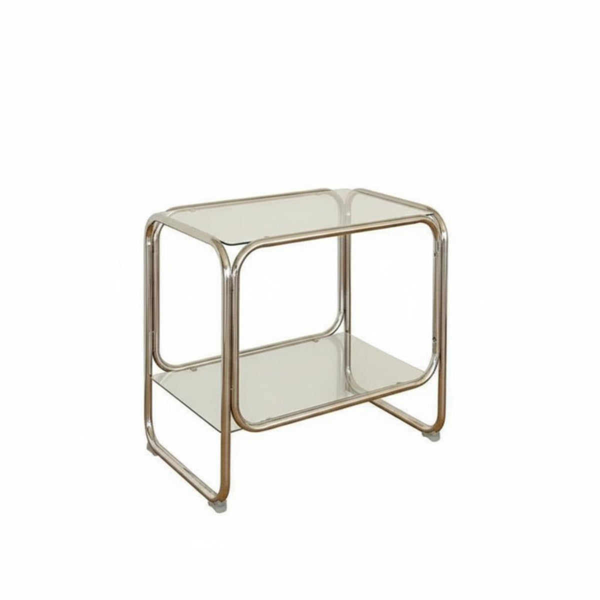 Minimalist Design Clear Multi-Tier Table Modern Aesthetic Wavy Transparent Table Space-Saving Nightstand Easy to Clean for Apartment Dwellers, Interior Designers, Living Room, Bedroom, Small Spaces, Entryway
