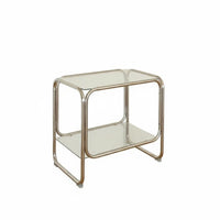 Minimalist Design Clear Multi-Tier Table Modern Aesthetic Wavy Transparent Table Space-Saving Nightstand Easy to Clean for Apartment Dwellers, Interior Designers, Living Room, Bedroom, Small Spaces, Entryway