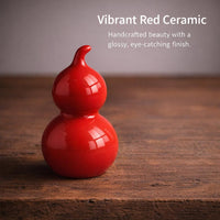 Hu Lu Gourd Chinese Ornament, Colorful Gourd Figurine Decor, Ethnic Ceramic Gourd, Miniature Gourd for Tea Ceremony, Cute Desk Gourd Figurine