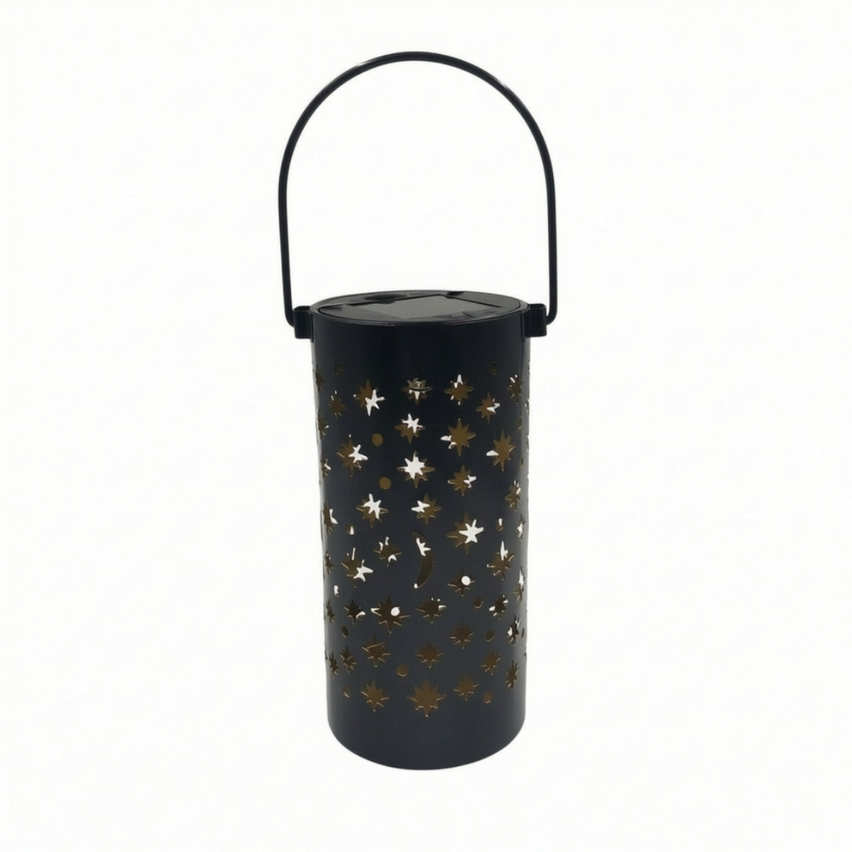 Outdoor Lantern with Cutout Patterns Portable Lighting Rechargeable for Pathway