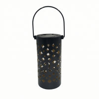 Outdoor Lantern with Cutout Patterns Portable Lighting Rechargeable for Pathway