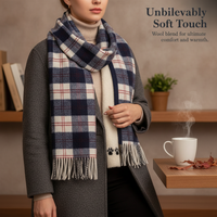 Plaid Tassel Scarf Shawl for Women