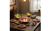 Two-Section Hot Pot Induction Compatible Dual Sided Hot Pot Uniform Heating Spread Double-Flavor Stockpot for Family Meal
