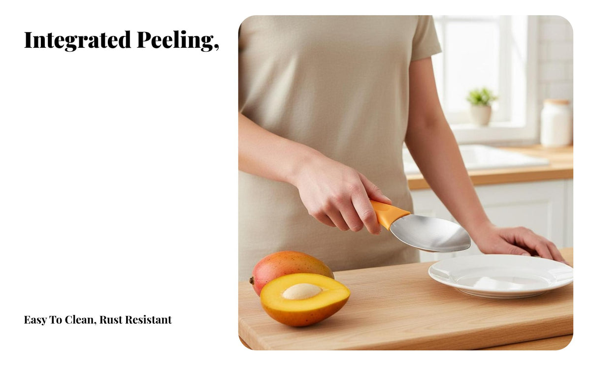 Stainless Steel Mango Cutter Multifunctional Mango Cutter Spoon Fruit Pulp Separator Easy to Use Kitchen Tool for Home Cooks