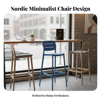 Minimalist Design Stackable High Stool Indoor & Outdoor Use Bar Chair Easy to Clean Seating Furniture Single-Piece Molded for Adults, Homeowners, Business Owners, Cafe, Patio, Kitchen, Dining Room