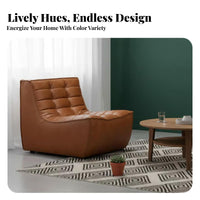 Wabi-Sabi aesthetic Armless Tufted Block Chair Small Space space-efficient configurable Sofa Nordic Inspired Living Room Seating Minimalist Aesthetic for Apartment Dwellers, Design connoisseurs, Homeowners, Lounge Area, perusing corner, Bedroom