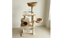 Multi-Level Cat Climber Woven-Look Multi Level Cat Climber Suspended Bowl Seat Climbing Frame