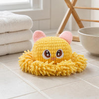 Embroidered Eyes Shaggy Multi-Limbed Sea Creature Stuffed Dangling Tentacles Small Multi-Limbed Sea Creature Stuffed Toy Textured Body Stuffed Creature Pink Accents