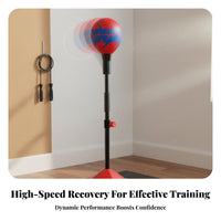 Boxing Speed bag Stand Instant Action Vertical Speed Bag Stable Base Freestanding Punching bag for Kids, Home, Indoor