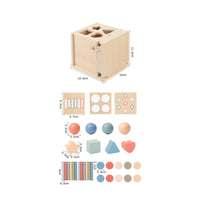 Shape Sorter with Interchangeable Boards Child-Centered Shape Sorting Cube Fine Motor Wooden Activity Cube for Classroom