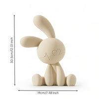 Hare Figurine with Flocked Surface Resin Sitting Hare Figurine Soft-Touch Table Ornament for Living Room, Office