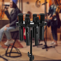 Multi-Audio Pickup Stand Holder Tripod-Compatible 8-Slot Audio Pickup Stand Mic Organizer Foam-Padded Professional