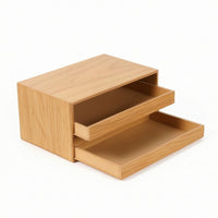 Solid Wooden Desk Organizer with Drawers Sturdy Desktop Organizer with Drawers Long-Lasting Storage Box Smooth for Office