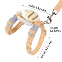 Adjustable Cat Harness and Leash Set, Vest Harness for Small Cats, Adjustable Harness Leash for Outdoor Walking, Mustard Yellow or Sky Blue