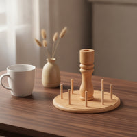 Wooden Thread Rack Space-Saving Tabletop Thread Organizer Small for Craft Room