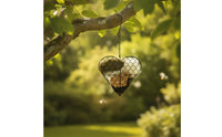 Heart-Shaped Hanging Bird Nesting Material Holder Decorative Hanging Bird Nester Sturdy Nesting Holder with Hook Rust-Proof for Wild Birds, Garden, Backyard, Patio