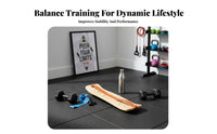 Sturdy Wood Construction Wooden Balance Board Versatile Use Mindful Stretching Training Board Low Effect Workout Core Strength Coach Non-Slip Surface for Skiers, Surfers, Athletes, Indoor, Home Gym, Outdoor