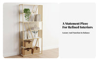 Light Luxury Stylish Multi-Tier accessible shelf single-tier Freestanding Etagere shelf single-tier adaptable Use Room Divider Decorative decoration for Book Lovers, Interior Decorators, Office Workers, Entryway, Study, Bedroom