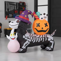 Inflatable Skeleton Dog Lighted Skeleton Dog Inflatable Playful for Yard