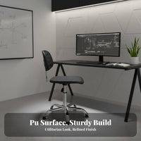 Cleanroom Suitable Anti-Static Rolling Chair Adjustable Height Laboratory Stool Swivel Function Workplace Seating Easy to Clean for Industrial Workers, Healthcare Professionals, Laboratoryoratory, Workshop, Assembly Line, Hospital