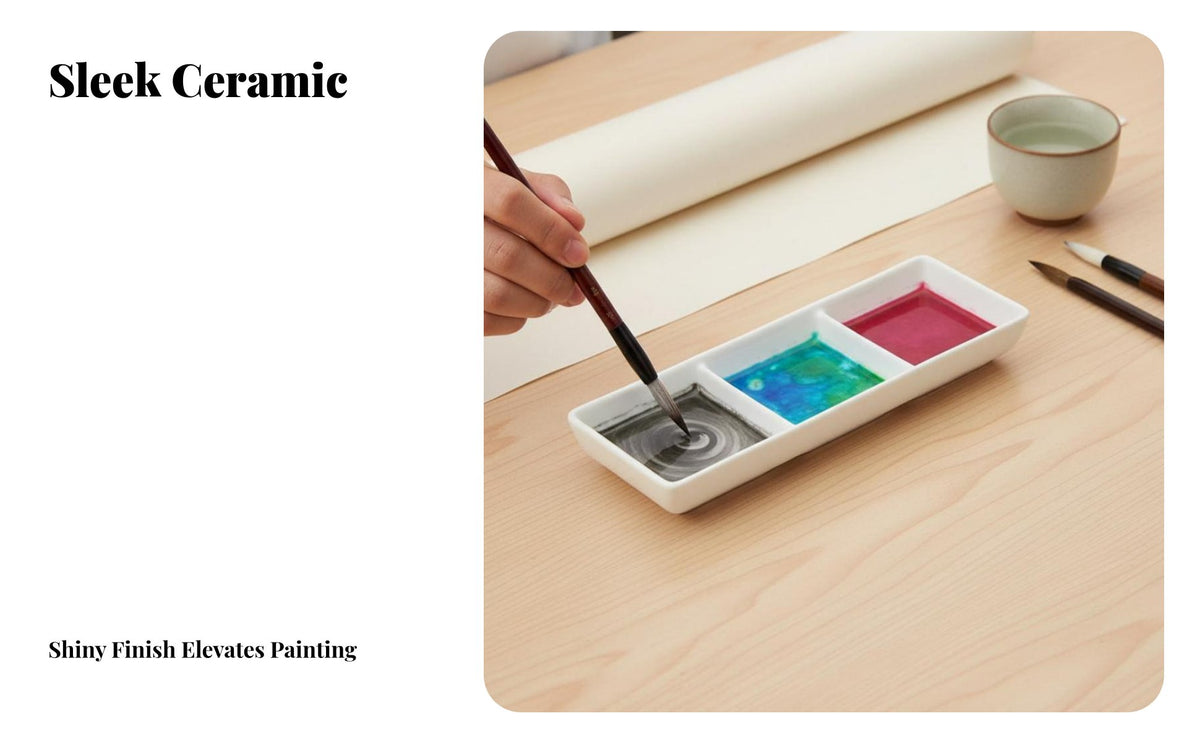 Multi-Compartment Palette Easy to Clean Multi-Compartment Color Dish Reusable Painting Tool for Painters, Hobbyists, Classroom, Workshop